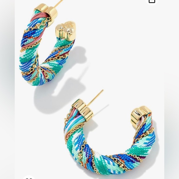 Kendra Scott Jewelry - Kendra Scott Masie Corded Hoop Earrings - Turquoise Mix